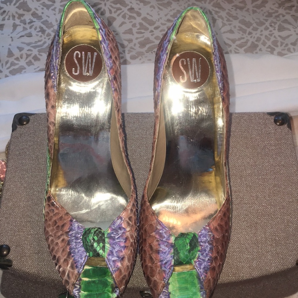 Stuart Weitzman snakeskin heels